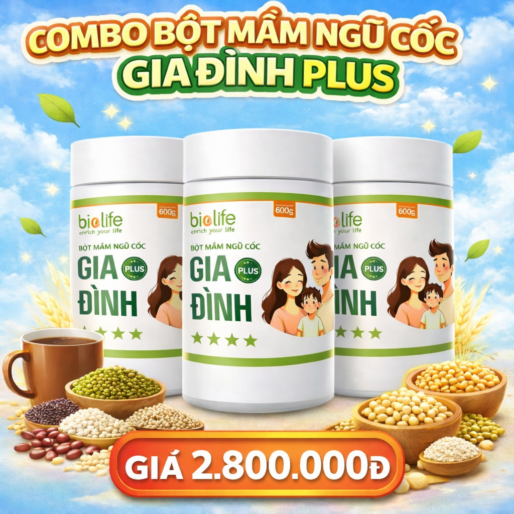 Combo ; (2 hộp) bột mầm ngũ cốc gia đình +1 củ 1 dây sạc nhanh